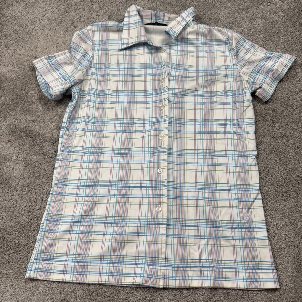 Vintage Russ (RRRRUSS) Women's Small Short Sleeve Button Up Plaid Shirt